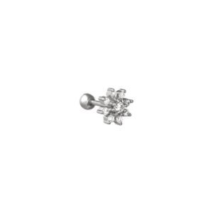 Piercing flowerisch zilver koper