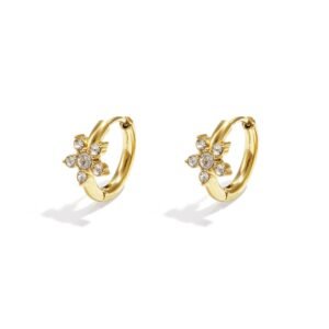 Roestvrijstalen oorringen met bloemmotief