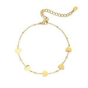 Roestvrijstalen kettingarmband met hart