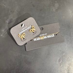 Set roestvrij stalen strikknoopoorbel en armband bow life